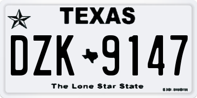 TX license plate DZK9147