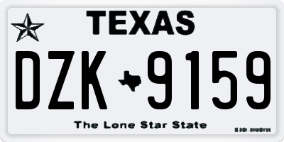 TX license plate DZK9159