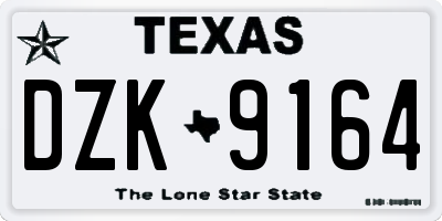 TX license plate DZK9164