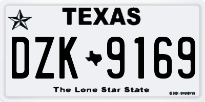 TX license plate DZK9169