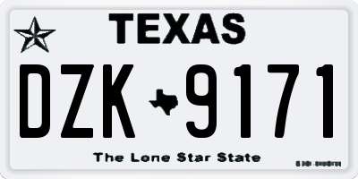 TX license plate DZK9171
