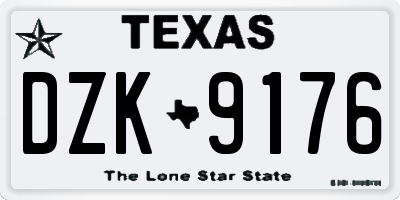 TX license plate DZK9176