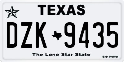 TX license plate DZK9435