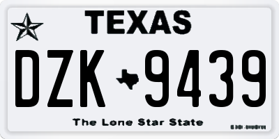 TX license plate DZK9439