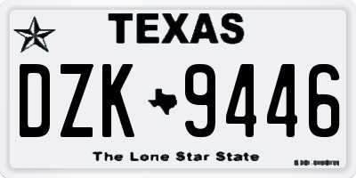 TX license plate DZK9446