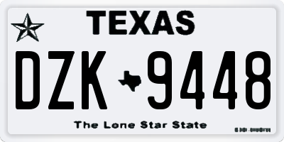 TX license plate DZK9448