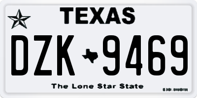 TX license plate DZK9469
