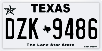 TX license plate DZK9486