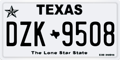 TX license plate DZK9508