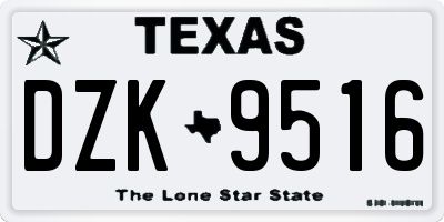 TX license plate DZK9516