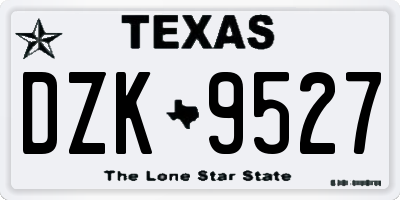 TX license plate DZK9527