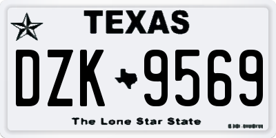 TX license plate DZK9569