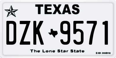 TX license plate DZK9571