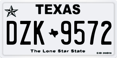 TX license plate DZK9572