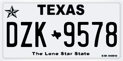 TX license plate DZK9578