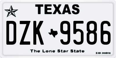 TX license plate DZK9586