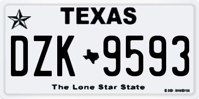 TX license plate DZK9593
