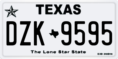 TX license plate DZK9595