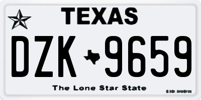 TX license plate DZK9659