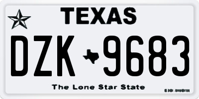 TX license plate DZK9683