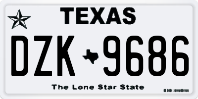 TX license plate DZK9686