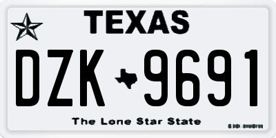 TX license plate DZK9691