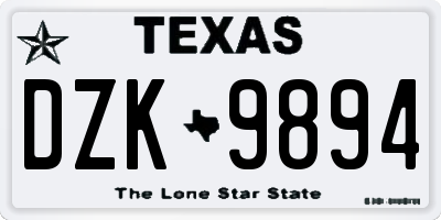 TX license plate DZK9894