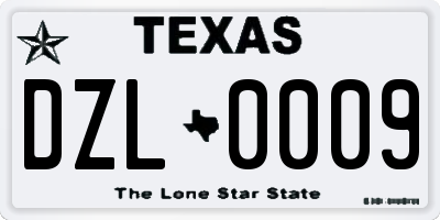 TX license plate DZL0009