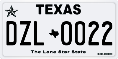 TX license plate DZL0022