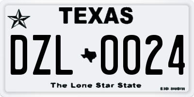 TX license plate DZL0024