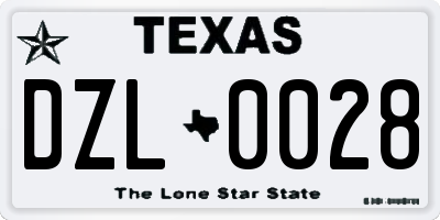 TX license plate DZL0028