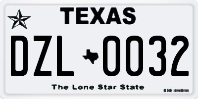 TX license plate DZL0032