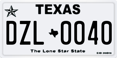 TX license plate DZL0040