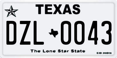 TX license plate DZL0043