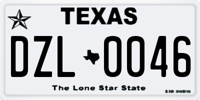 TX license plate DZL0046