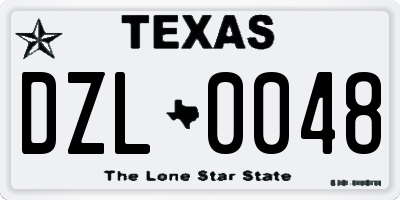 TX license plate DZL0048