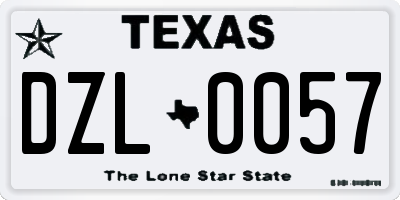 TX license plate DZL0057