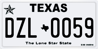 TX license plate DZL0059