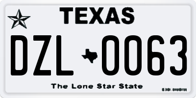 TX license plate DZL0063