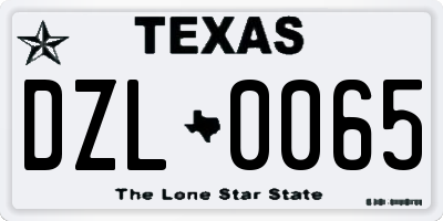 TX license plate DZL0065