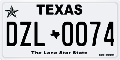 TX license plate DZL0074