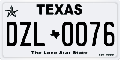 TX license plate DZL0076