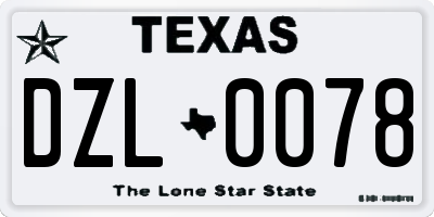 TX license plate DZL0078