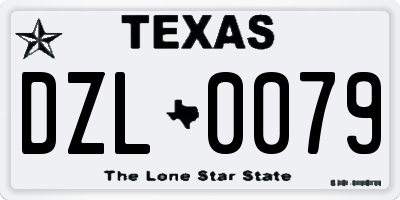 TX license plate DZL0079