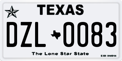 TX license plate DZL0083