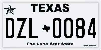TX license plate DZL0084