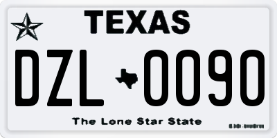 TX license plate DZL0090
