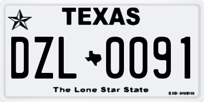 TX license plate DZL0091