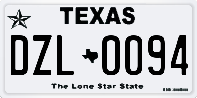 TX license plate DZL0094
