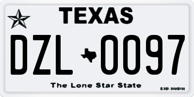 TX license plate DZL0097